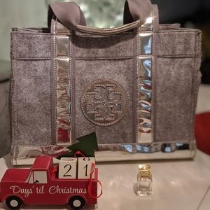 Tory Burch grey flannel tote